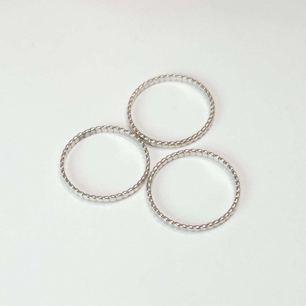 Sterling Silver Bead Band Stackable Ring Set Of 3… - image 8